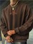 Erkek Brooklyn Lought Baskılı Oversize Bisiklet Yaka Sweatshirt 1
