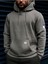 Erkek Duman Gri Baseball Baskılı Kapüşonlu Sweatshirt 1