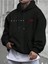 Erkek Boston Baskılı Oversize Kapşonlu Sweatshirt 1