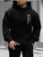 Erkek Believe Baskılı Oversize Kapşonlu Sweatshirt 1