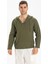 Şile Bezi Kapüşonlu Erkek Yazlık Sweatshirt Haki Hk 1
