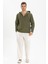 Şile Bezi Kapüşonlu Erkek Yazlık Sweatshirt Haki Hk 3