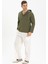 Şile Bezi Kapüşonlu Erkek Yazlık Sweatshirt Haki Hk 4