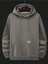 Erkek Duman Gri Baseball Baskılı Kapüşonlu Sweatshirt 2