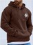 Erkek Kahverengi New York Baskılı Kapüşonlu Sweatshirt 1