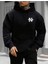 Erkek Siyah New York Baskılı Kapüşonlu Sweatshirt 1