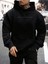 Erkek Siyah Originals Baskılı Oversize Kapşonlu Sweatshirt 1