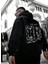 Erkek Siyah Sırt Ny Baskılı Kapüşonlu Sweatshirt 1