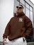 Erkek Ön Arka Ny Baskılı Kapüşonlu Sweatshirt 2