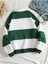 Unisex Çizgili Oversize Polo Yaka Yarım Fermuarlı Sweatshirt 2