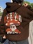 Unisex Kahverengi Mushroom Baskı Kapüşonlu Sweatshirt 1