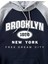 Unisex Siyah-Gri Brooklyn 1898 New York Baskılı Oversize Kapşonlu Sweatshirt 4
