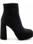 Mat Siyah Saten Kadın Bot & Bootie K02527290438 1