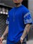 Erkek Duman Gri Kol Desenli Oversize T-Shirt 1