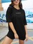 Kadın Siyah Lets Get Lost Baskılı Oversize T-Shirt 2