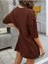 Kadın Kahverengi New York Baskılı Oversize T-Shirt 2