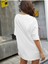 Kadın Beyaz New York Baskılı Oversize T-Shirt 2
