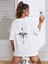 Kadın Pusula Sırt Baskılı Oversize T-Shirt 1