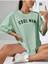 Kadın Cool Mom Baskılı Oversize Bisiklet Yaka T-Shirt 1