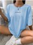 Kadın Bebe Mavi Lets Get Lost Baskılı Oversize T-Shirt 1