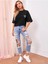 Kadın Kalp Baskılı Oversize T-Shirt 2