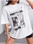 Unisex Beyaz Preetty Girtl Baskılı Oversize T-Shirt 1
