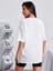Unisex Beyaz Preetty Girtl Baskılı Oversize T-Shirt 5