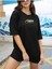 Kadın Siyah Malibu Baskılı Oversize T-Shirt 1