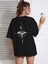 Kadın Pusula Sırt Baskılı Oversize T-Shirt 1