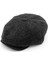 Erkek Ekose Desenli Antrasit Yün İtalyan Kasket Şapka 1