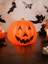 Cadılar Bayramı Işıklı Sesli Balkabağı Halloween Parti Dekorasyonu 35 cm 1