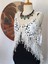 Hippybutik Kadın Tığ Işi Asimetrik Püskül Detaylı Krem/ekru Yelek 1