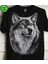 Erkek Siyah Kurt Baskılı T-Shirt 1