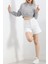 Şardonlu Owersize Crop Sweat Gri - 21391.200. 2