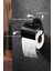 Siyah Geniş Kapaklı Vidalı Tuvalet Kağıtlığı Wc Kağıtlık Tuvalet Kağıdı Askısı Metal 3