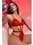 Heloshe Kadın Kırmızı Dantel Sexy Fantezi Babydoll 1