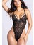 Heloshe Kadın Siyah Dantel Arkası Çapraz Sexy Fantezi Babydoll 1