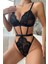 Heloshe Kadın Siyah Dantel Sexy Fantezi Babydoll 2