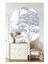 Gri Bohem Oval Duvar Sticker, şık ve modern dekorasyon için ideal seçim, 1 parça 1