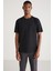 Greg Erkek Slim Fit Uzun Boy Ultra Esnek Pamuk Likralı Siyah T-shirt 5