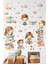 Renkli ve eğlenceli çocuk kitap temalı duvar sticker seti, 5+ parça, figür desenli 1