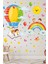 Renkli çocuk odası duvar ve kapı sticker seti, eğlenceli ve şık tasarım, 5+ parça 1