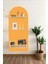Turuncu Bohem Oval Duvar Stickerı, şık ve modern dekoratif tasarım, 1 parça 2