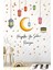 Renkli Ramazan Temalı Cam Duvar Sticker Seti, Çocuk ve Bebek Odası Dekoru, 5+ Parça 2