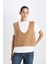 Regular Fit V Yaka Basic Düz Fitilli Triko Süveter D8588AX24WN 4