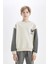 Erkek Çocuk Oversize Geniş Kalıp Bisiklet Yaka Sırt Baskılı Sweatshirt C9808A824WN 5