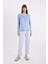 Fall in Love Pijama Takım V Yaka Velur Uzun Kollu Basic Düz Üst Çizgili Beli Lastikli Alt A6205AX24AU 1