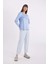 Fall in Love Pijama Takım V Yaka Velur Uzun Kollu Basic Düz Üst Çizgili Beli Lastikli Alt A6205AX24AU 3