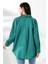 Oversize Koyu Yeşil Kadın Gömlek 4
