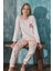 Somon Macoron Desenli Exclusive Kadife Kız Çocuk Pijama Takımı 2